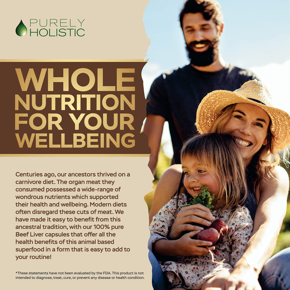 Purely Holistic etiqueta con información nutricional clara y transparente