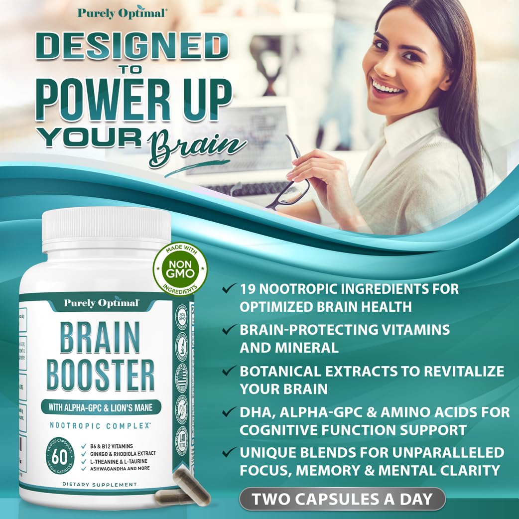 Persona tomando cápsula Purely Optimal para energía mental sostenida