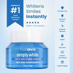 PurelyWHITE DELUXE primer plano de la textura del polvo para aplicación suave