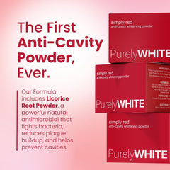 PurelyWHITE DELUXE en uso con cepillo y pasta realzando limpieza y eliminación de manchas