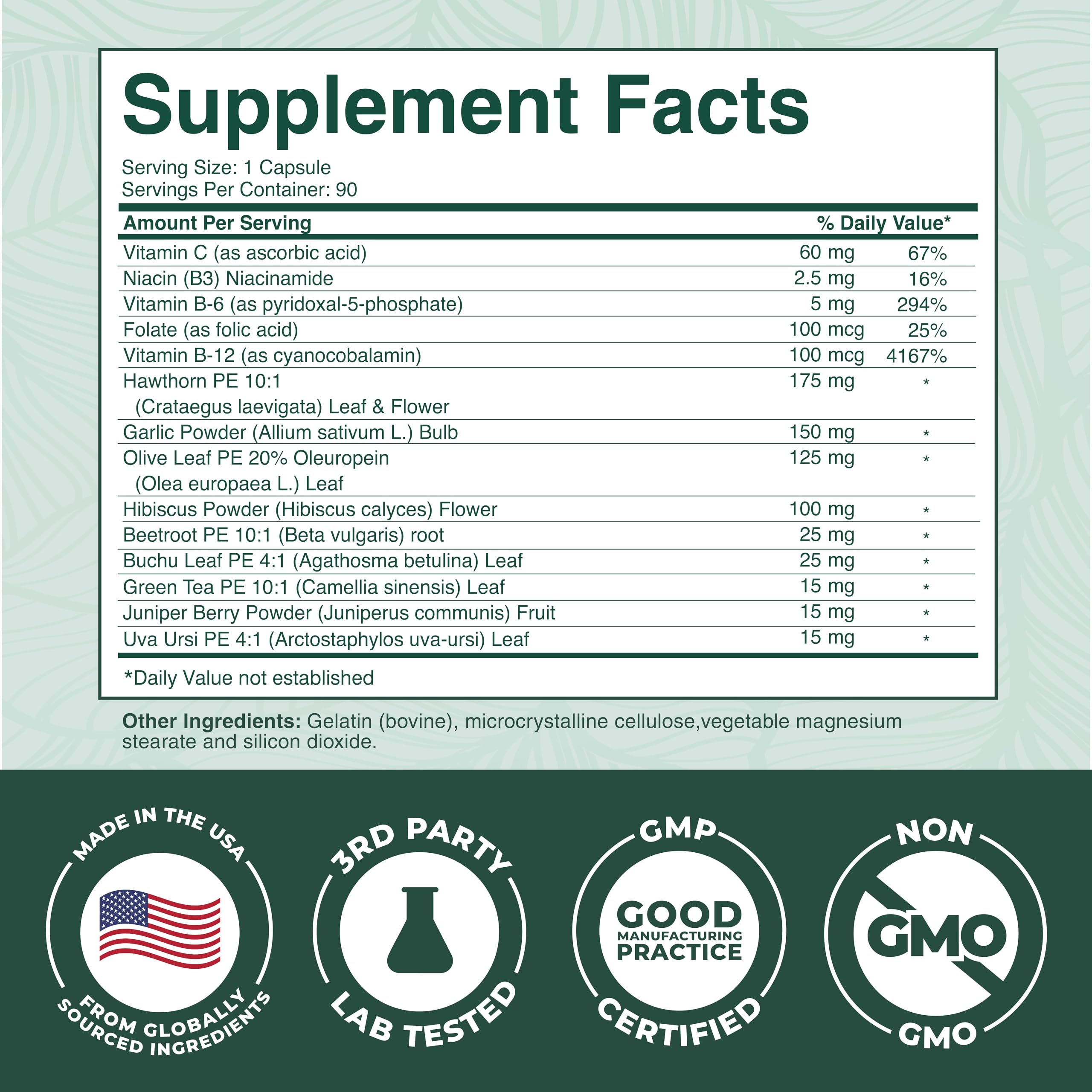 PurePremium etiqueta con lista de ingredientes y control de calidad