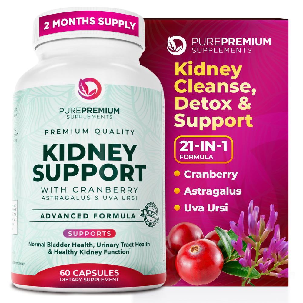 PurePremium frente del empaque mostrando diseño y beneficio de soporte renal