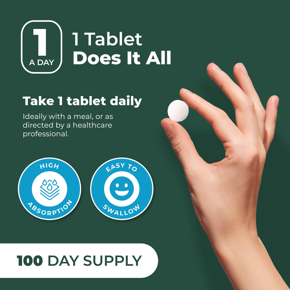PurePremium Supplements frasco abierto con tabletas para uso diario