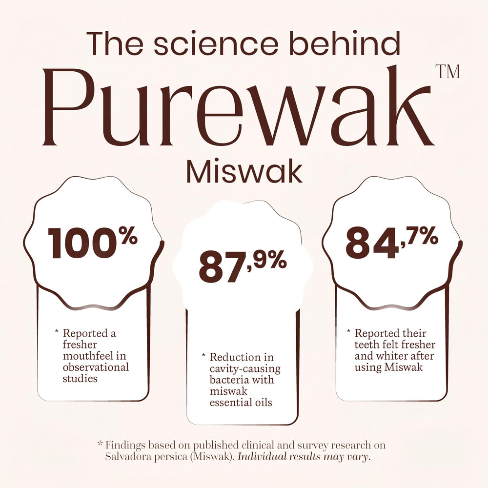 PUREWAK primer plano de fibras de Salvadora persica, textura limpia y pura