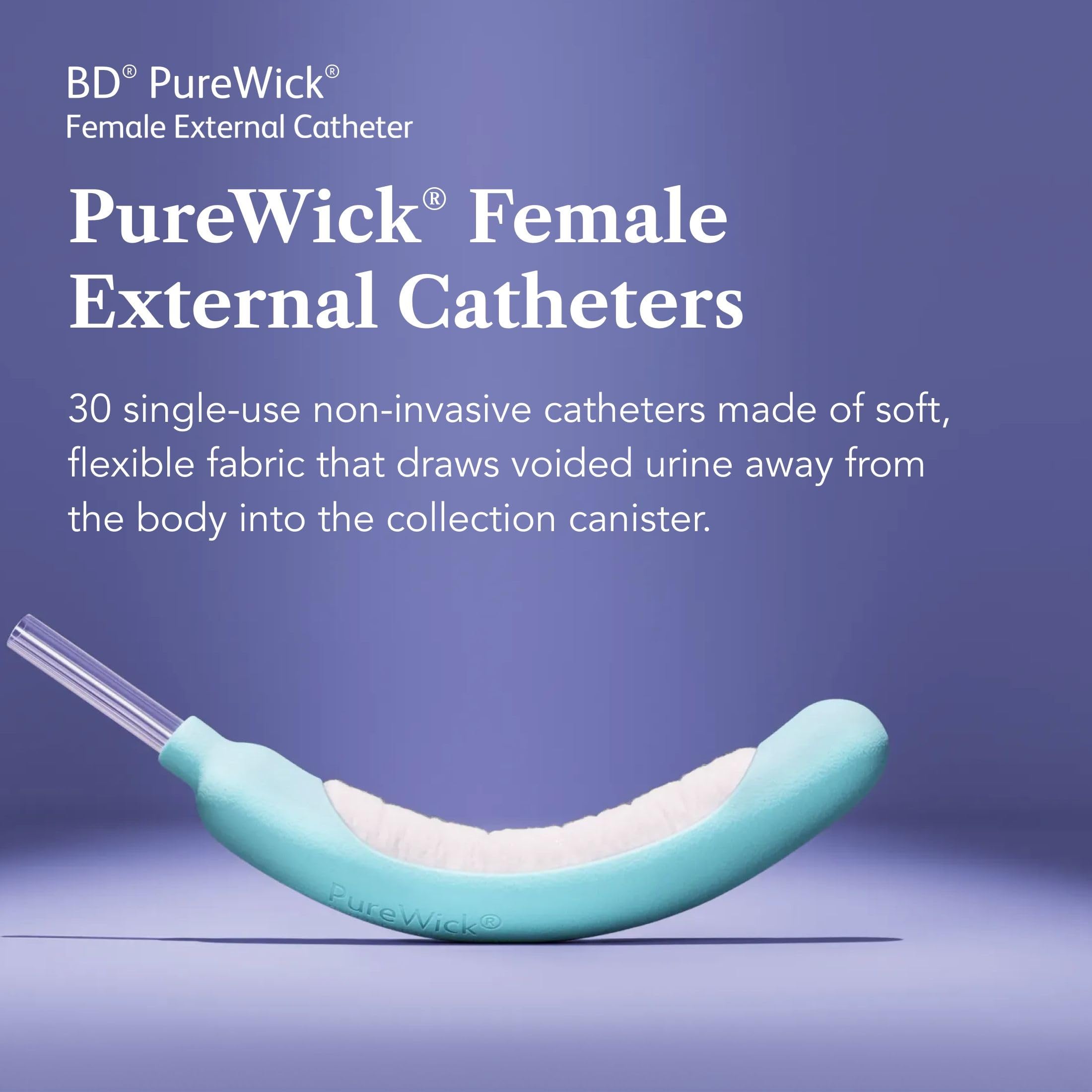 PureWick detalle de textura del catéter mostrando superficie anatómica cómoda