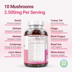 Purify Life etiqueta nutricional y lista de hongos para ver trazabilidad