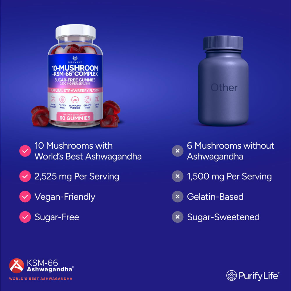 Purify Life gomita en mano para mostrar tamaño y facilidad de consumo
