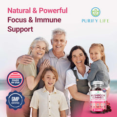 Purify Life comparación de tamaño de gomita para dosificación y comodidad