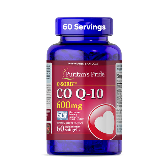 Puritan's Pride frente del envase mostrando 60 softgels y beneficio de conveniencia