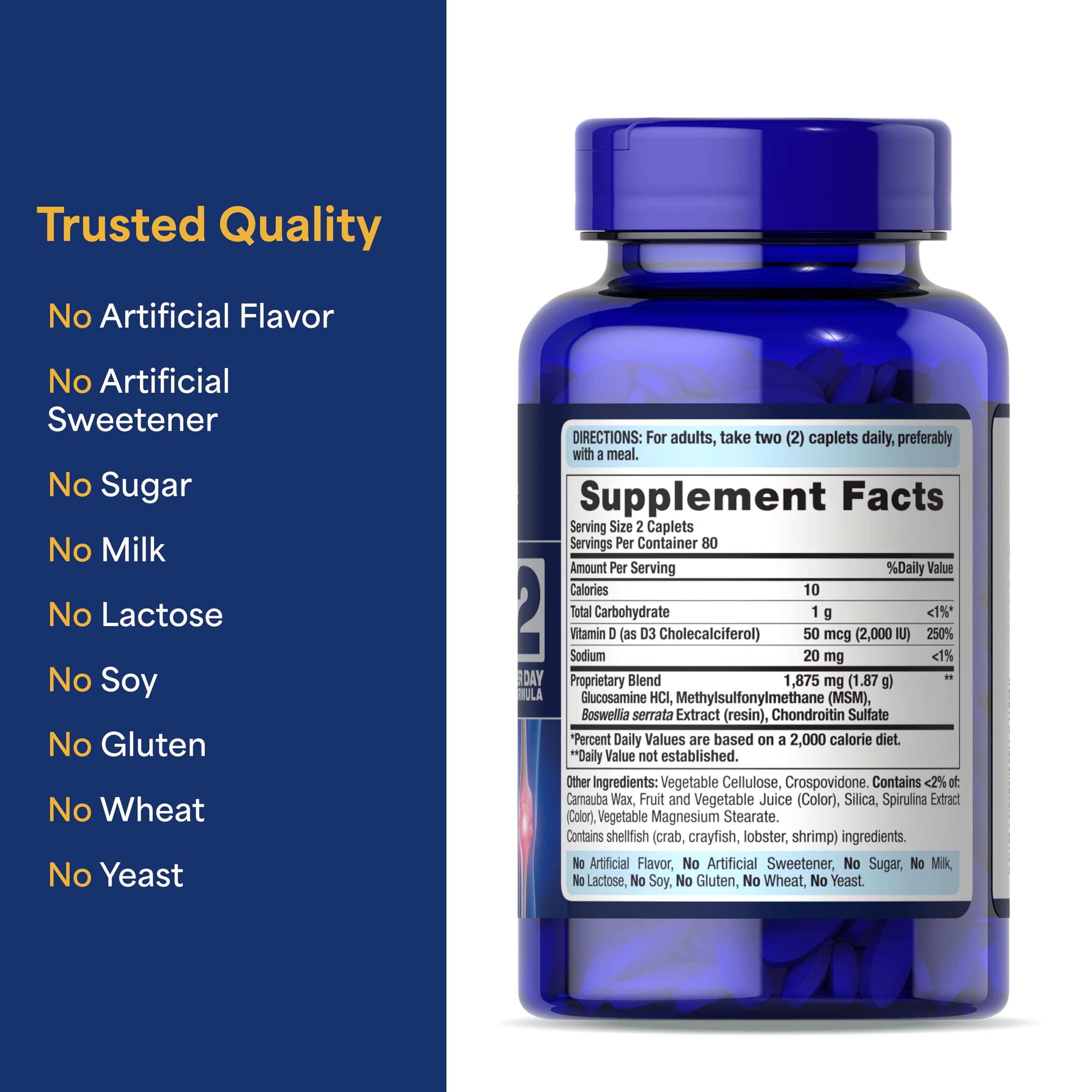 Puritan's Pride etiqueta con información nutricional y dosis clara