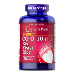 Puritan's Pride envase frontal mostrando 120 cápsulas y beneficios