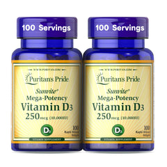 Puritan's Pride frontal del empaque, claridad de dosis y conveniencia