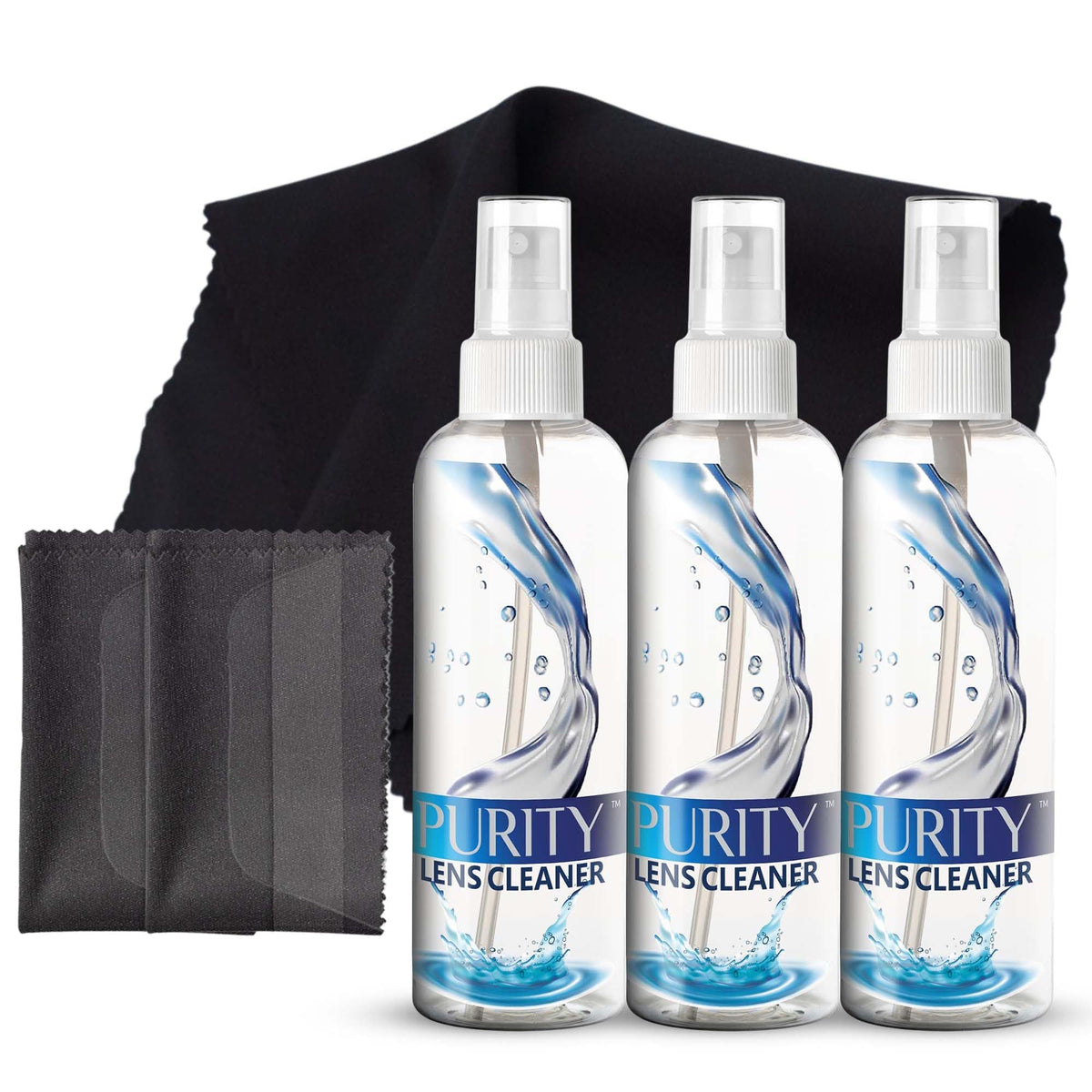 Purity envase frontal de 8oz mostrando etiqueta y capacidad útil