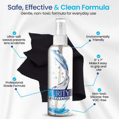 Purity Lens Cleaner atomizador en detalle, control preciso de limpieza