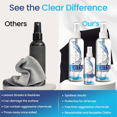 Purity Lens Cleaner etiqueta 'Made in USA', calidad y confianza