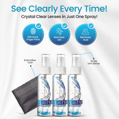 Purity Lens Cleaner etiqueta con ingredientes que demuestra seguridad
