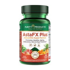 Purity Products AstaFX Plus frontal mostrando el envase y beneficios