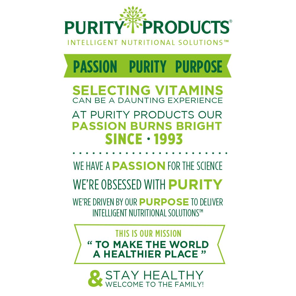 Purity Products frasco junto a regla para comparar tamaño real