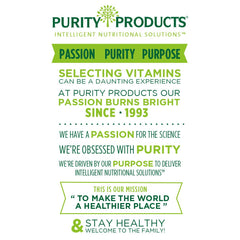 Purity Products frasco junto a regla para comparar tamaño real