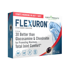 Purity Products Flexuron envase frontal que muestra la fórmula y beneficios visibles