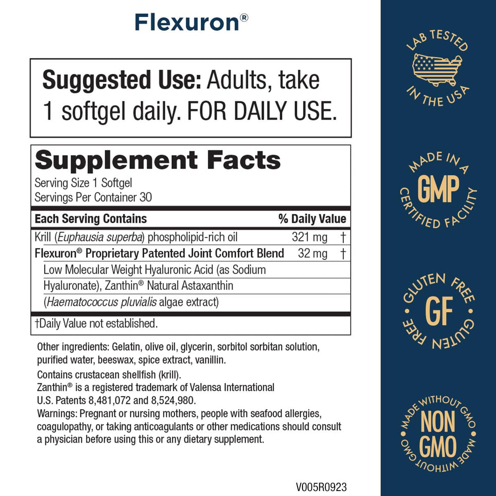 Detalle del softgel Flexuron para ver textura y facilitar la deglución