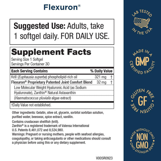 Detalle del softgel Flexuron para ver textura y facilitar la deglución