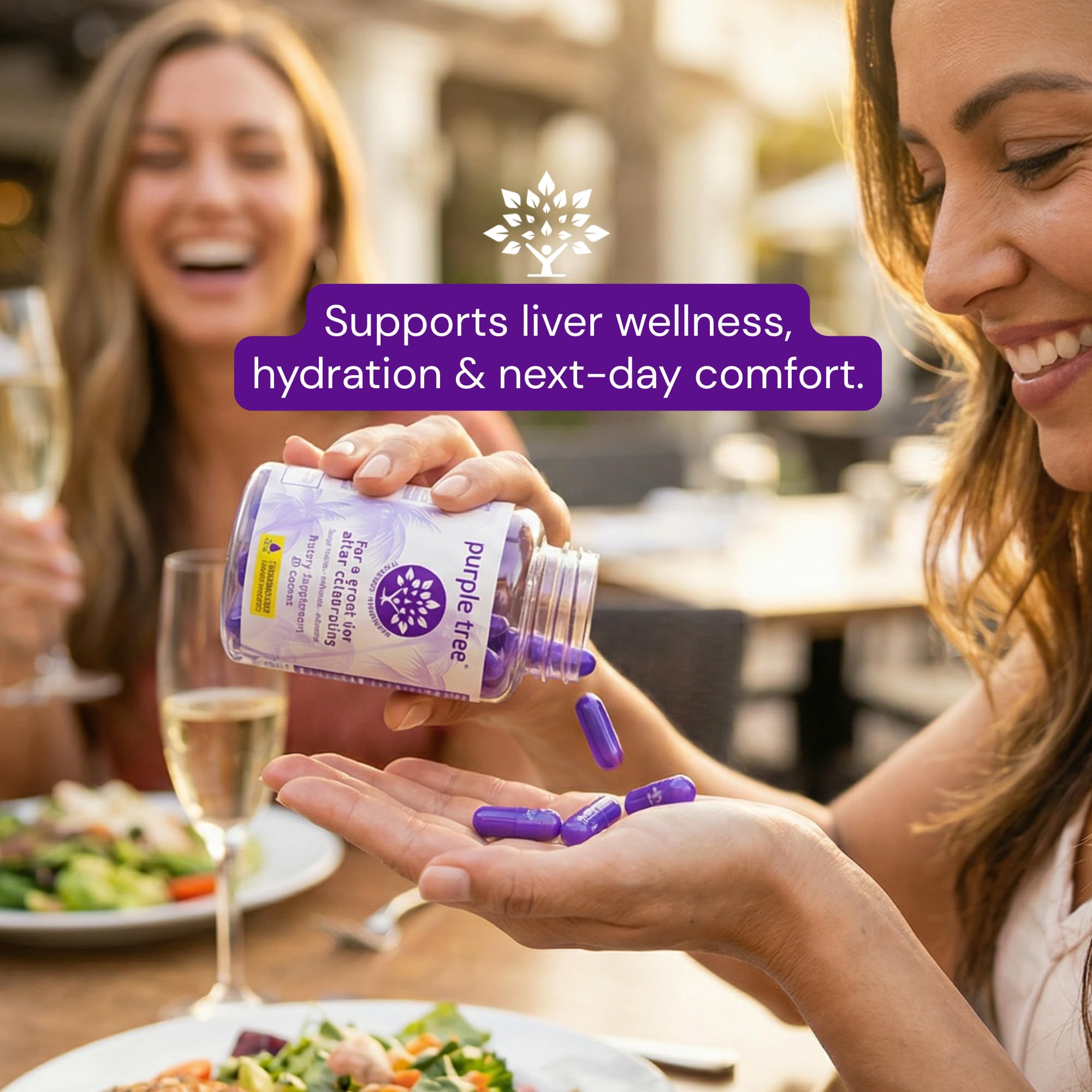 purple tree etiqueta con lista de ingredientes clave y transparencia