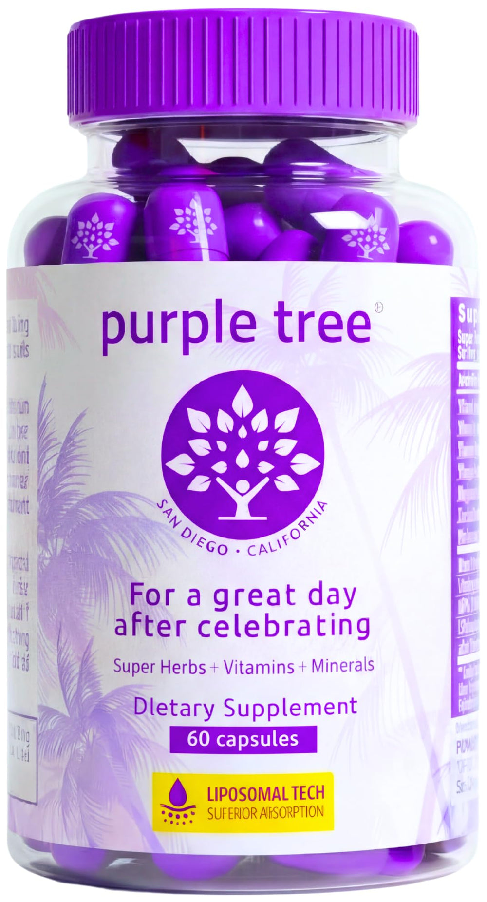 purple tree frasco frontal mostrando el producto y beneficios
