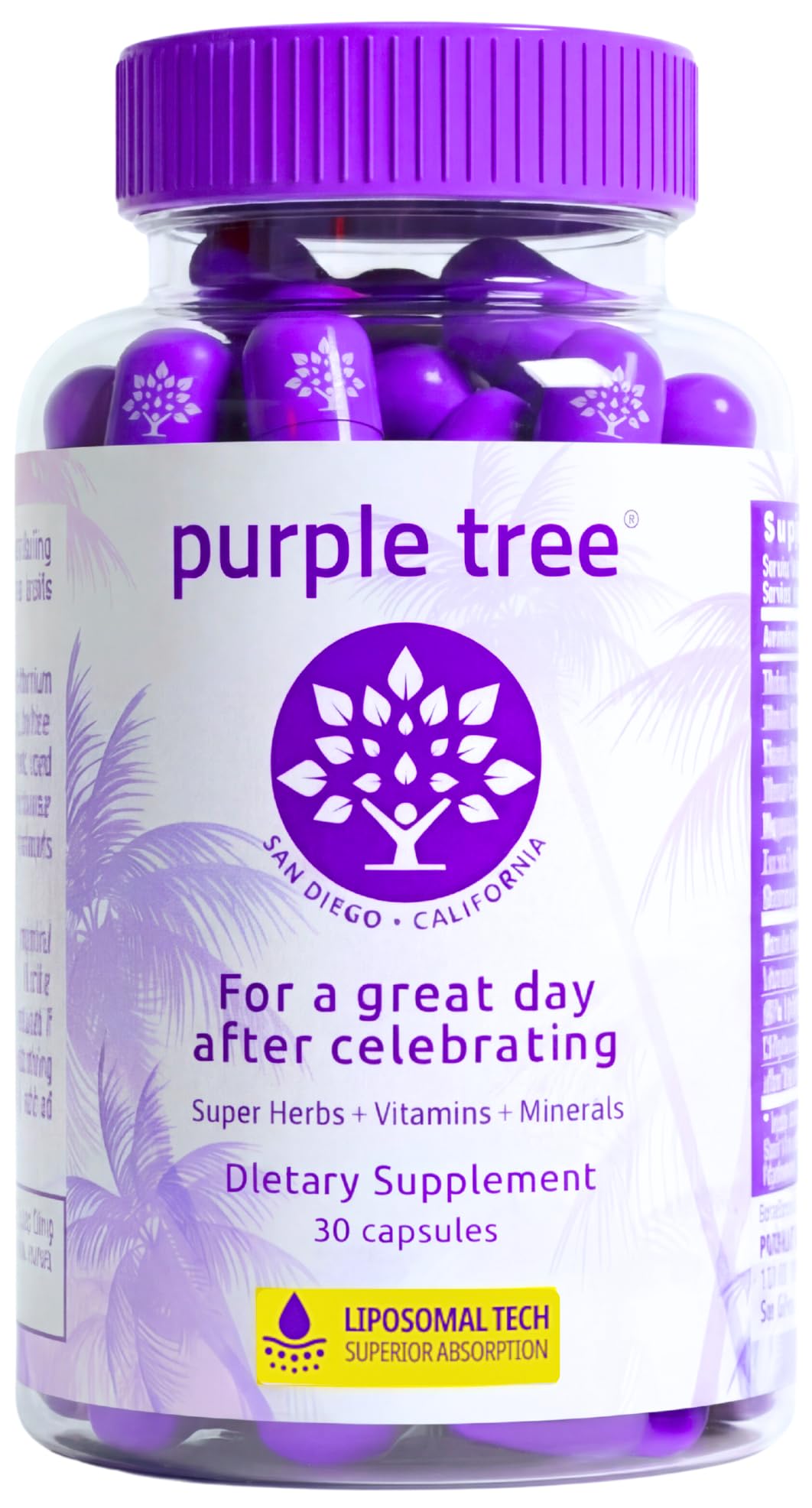 purple tree envase frontal mostrando marca y beneficio de recuperación