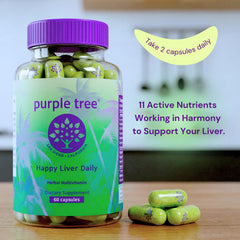 Purple Tree cápsulas abiertas textura suave y aspecto vegano