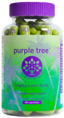 Purple Tree botella frontal mostrando diseño y beneficios para el hígado