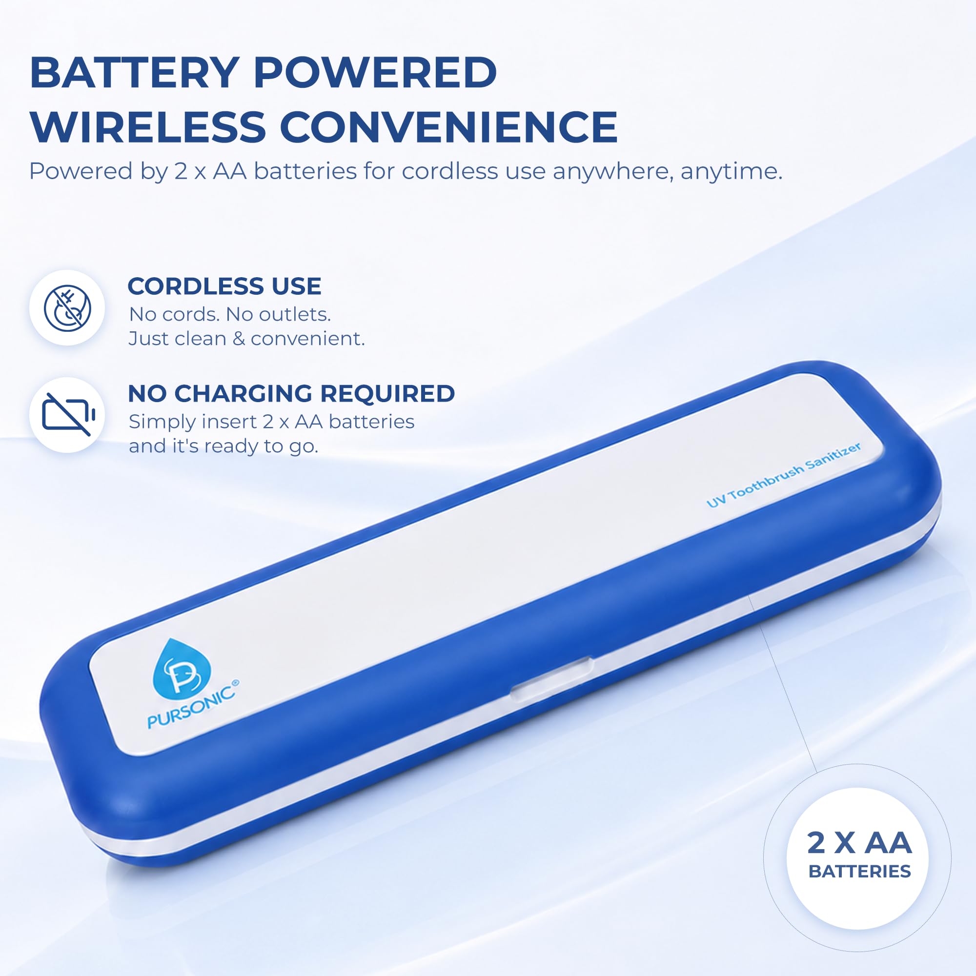 Pursonic detalle de botones y etiqueta que facilita manejo y duración de batería