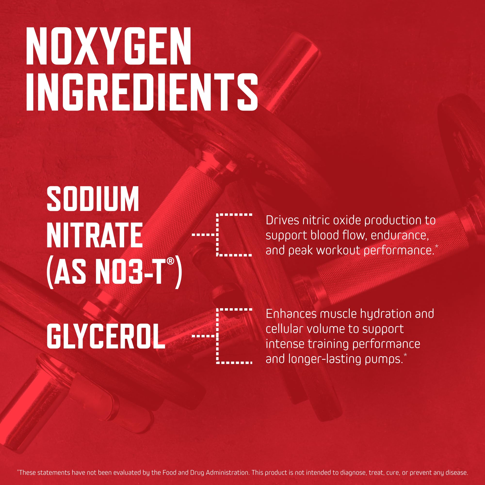 Purus Labs NOXygen etiqueta con ingredientes para transparencia y calidad