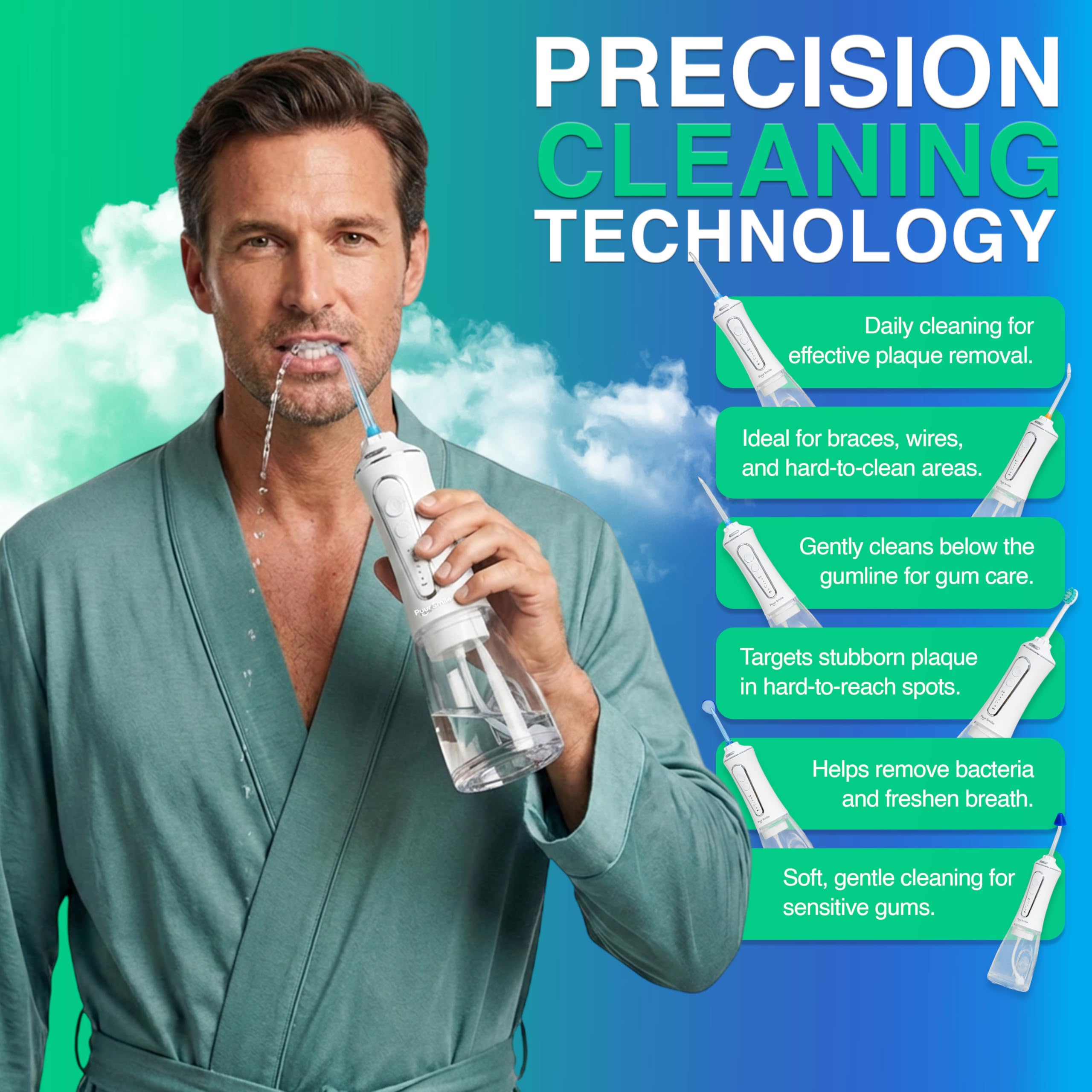 Puur Smile etiqueta trasera con especificaciones y resistencia al agua