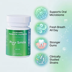 Puur Smile pastilla en mano lista para disolver o masticar, cómoda
