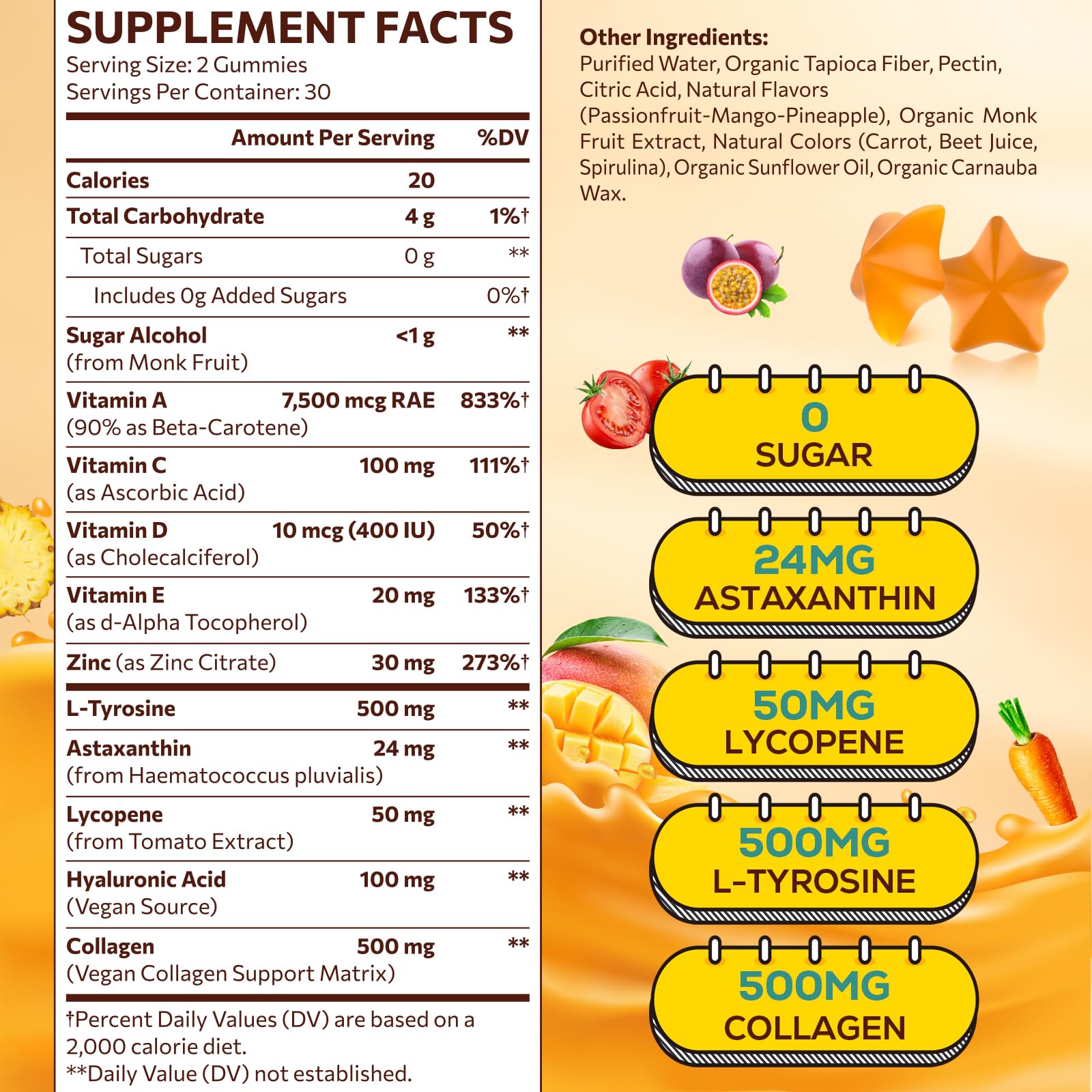 Pyelvornaxqut etiqueta legible con ingredientes y beneficios listados