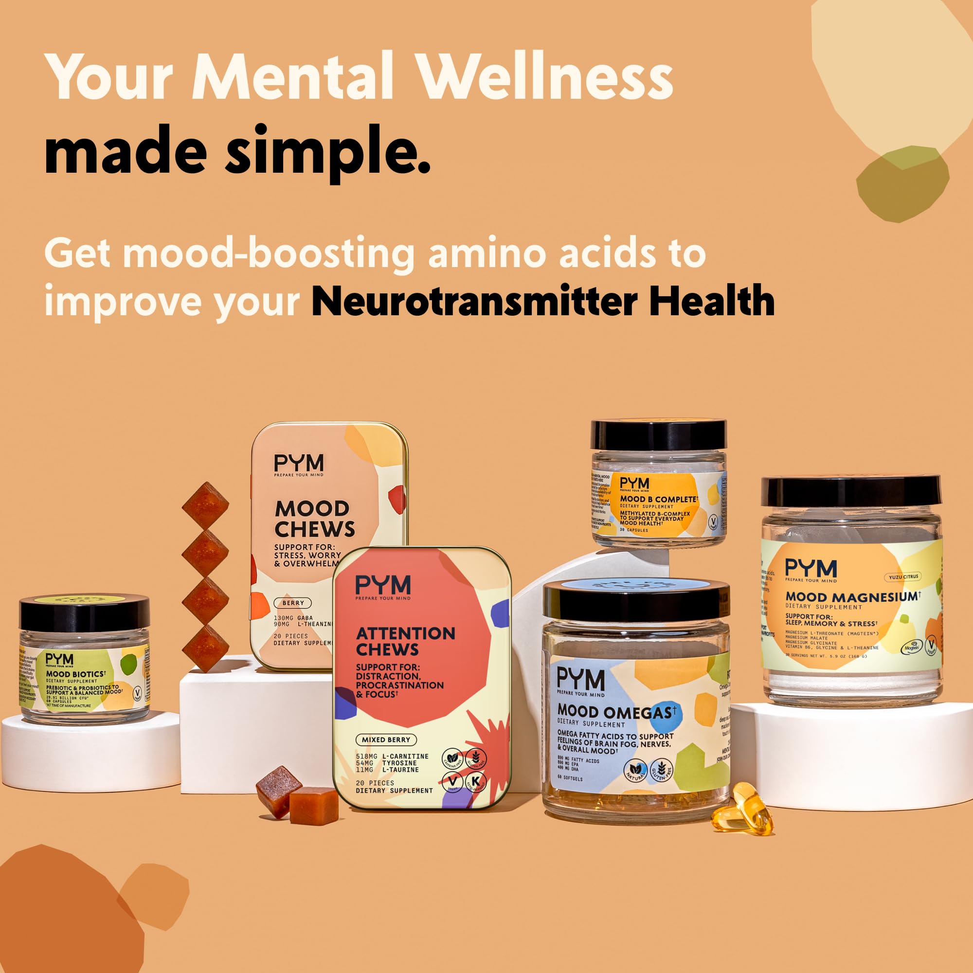 PYM Health etiqueta de ingredientes mostrando las tres formas de magnesio y B6