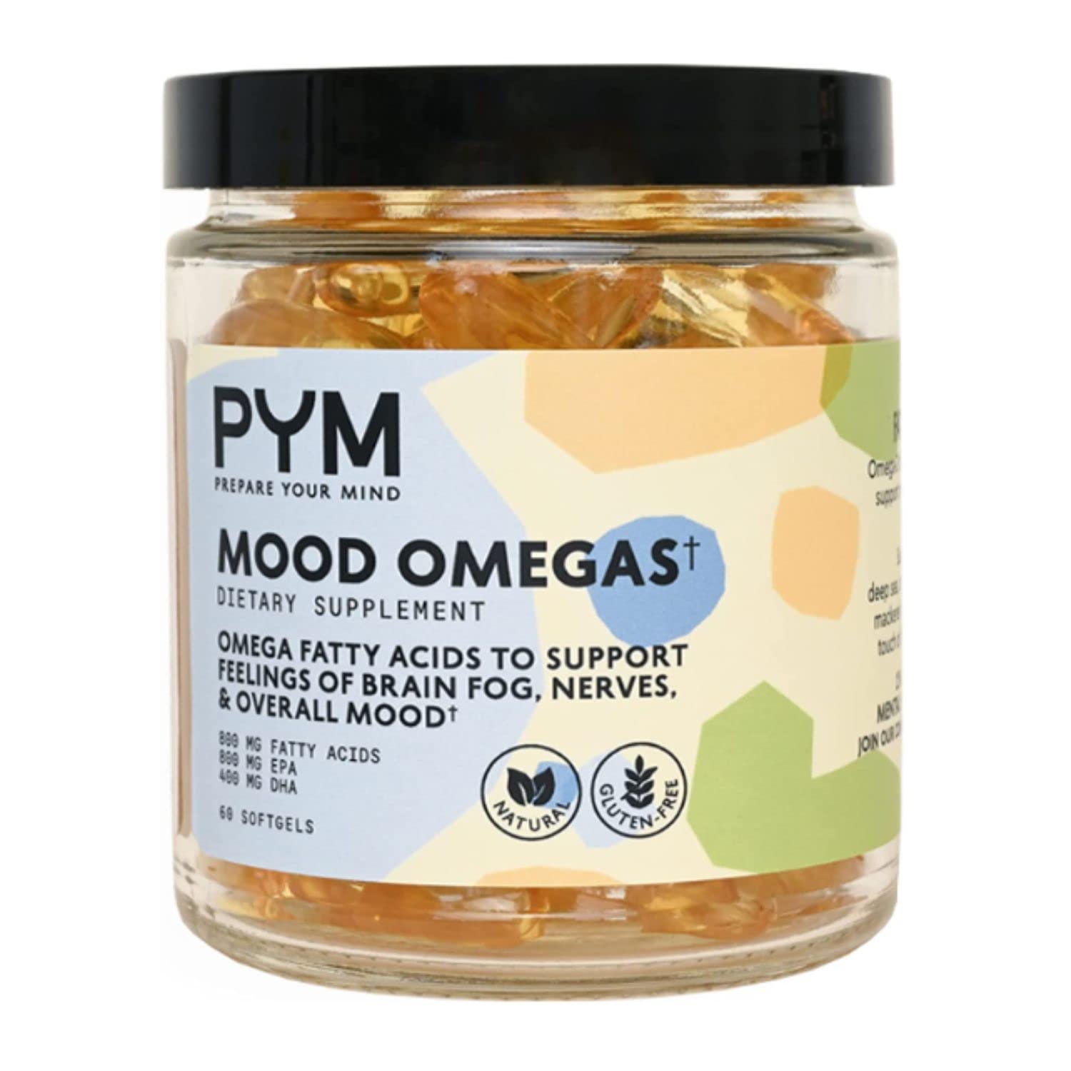 PYM Health envase frontal mostrando cápsulas y beneficio claridad mental