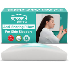 Pyramid Pillow vista frontal que muestra su forma ergonómica y soporte