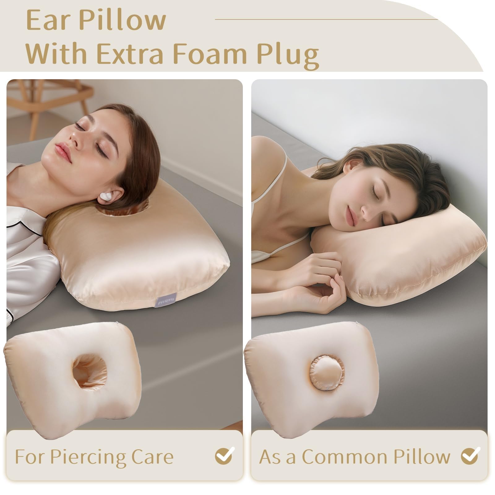 PYURIFAI tapón de espuma extraíble en primer plano, personaliza soporte fácilmente