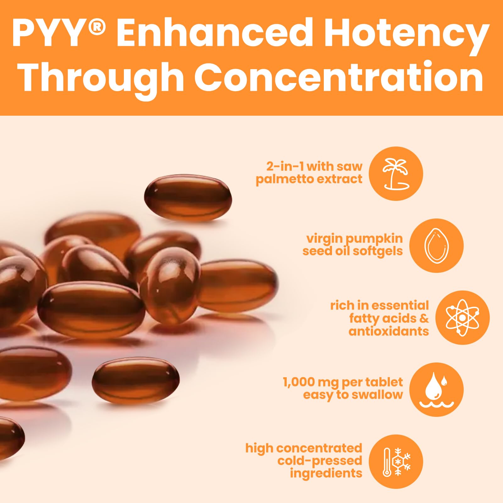Etiqueta PYY con ingredientes clave y concentraciones para transparencia