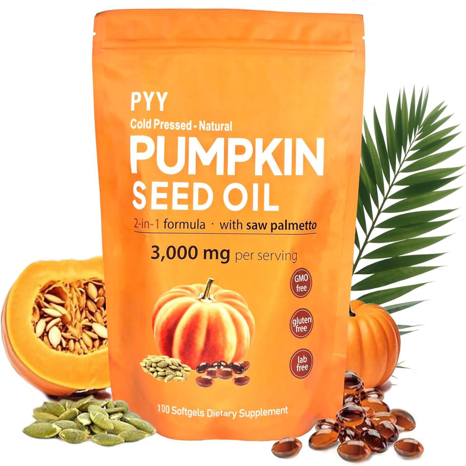 PYY frente del empaque mostrando diseño y cantidad 100 softgels, confianza de marca