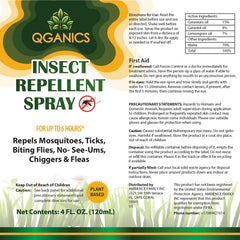 Qganics escena exterior en picnic protegiendo contra mosquitos