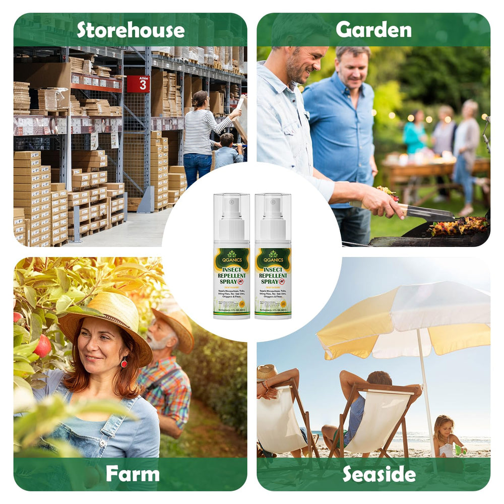 Qganics spray en uso al aire libre, protección durante actividades exteriores