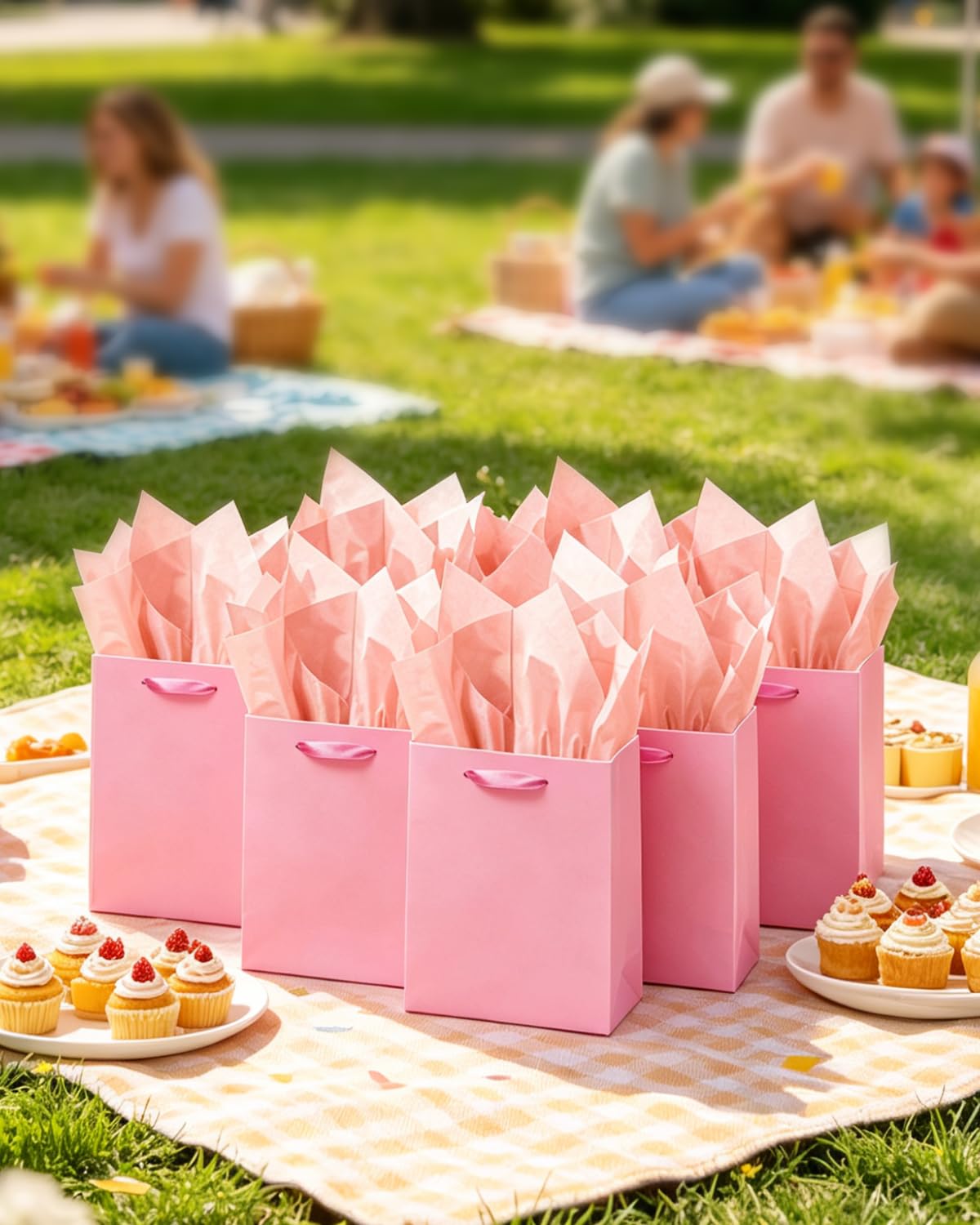 qiqee conjunto de bolsas en mesa de fiesta aportando color y orden