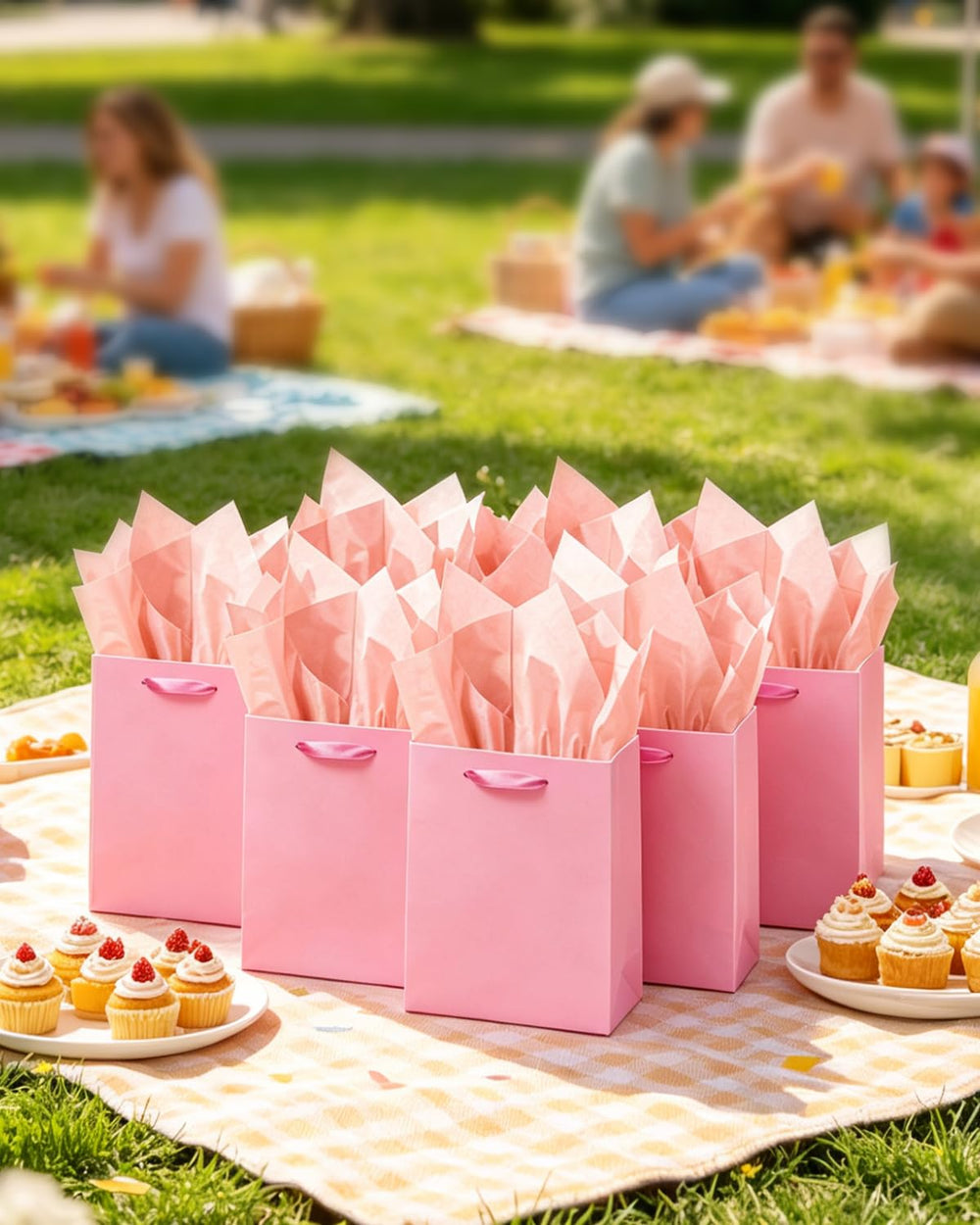 qiqee conjunto de bolsas en mesa de fiesta aportando color y orden