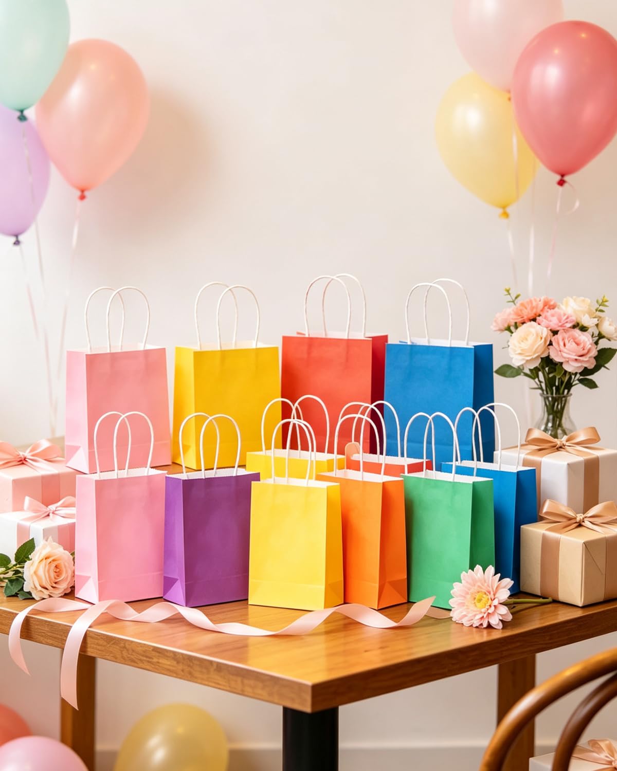 qiqee bolsa en mesa de fiesta, mejora la presentación de dulces