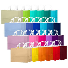 qiqee vista frontal del paquete de 24 bolsas coloridas mostrando variedad
