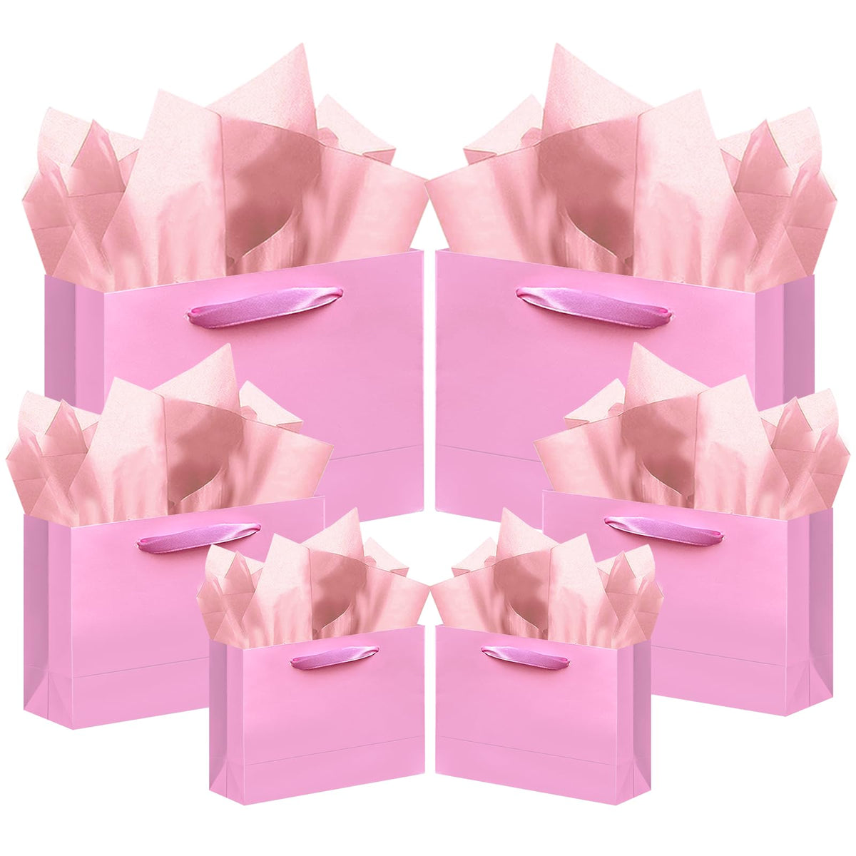 qiqee vista frontal del paquete rosa para presentación elegante