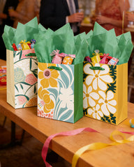 qiqee paquete de 12 bolsas con papel de seda incluido, listo para eventos